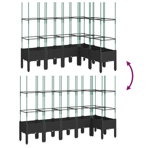 Pflanzkübel mit Rankgitter Schwarz 160cm