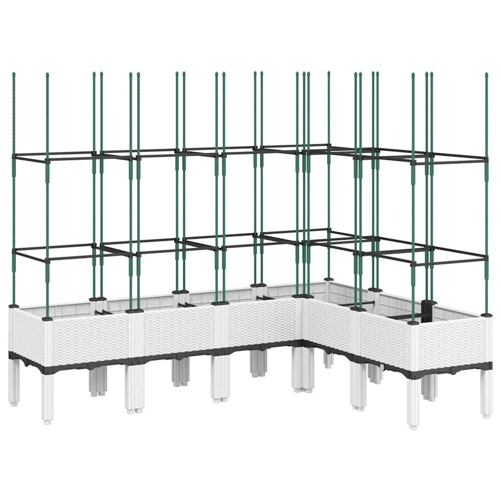 Pflanzkübel mit Rankgitter Weiß 160cm