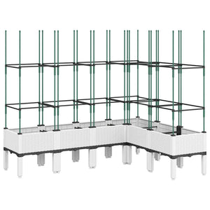 Pflanzkübel mit Rankgitter Weiß 160cm