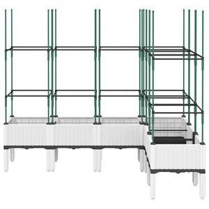 Pflanzkübel mit Rankgitter Weiß 160cm