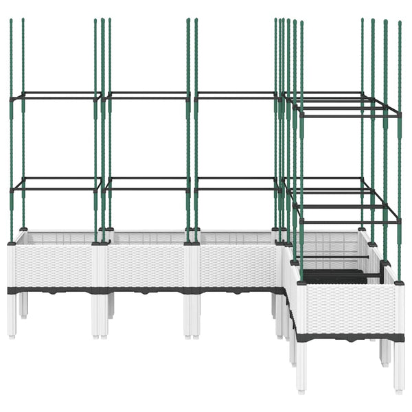 Pflanzkübel mit Rankgitter Weiß 160cm