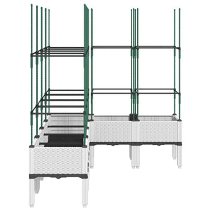 Pflanzkübel mit Rankgitter Weiß 160cm