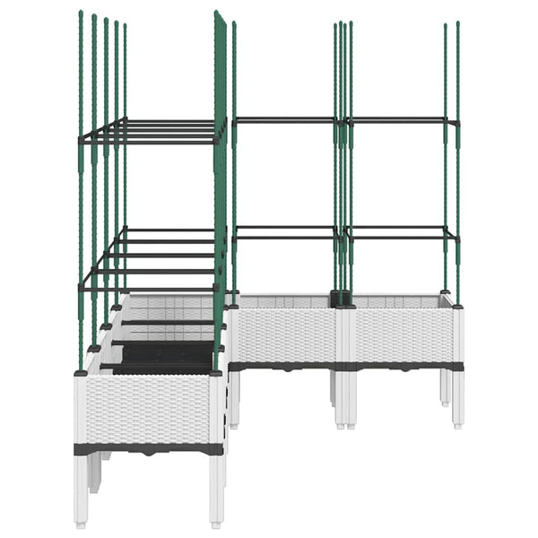 Pflanzkübel mit Rankgitter Weiß 160cm