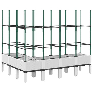 Pflanzkübel mit Rankgitter Weiß 160cm