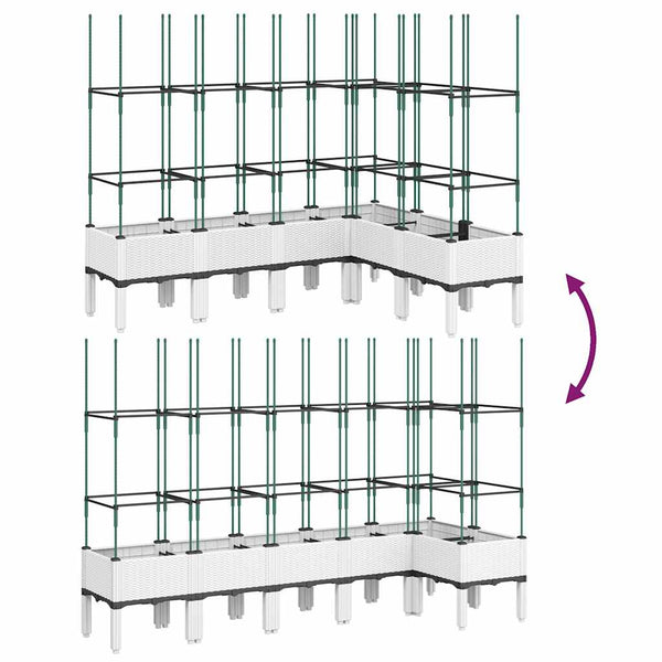 Pflanzkübel mit Rankgitter Weiß 160cm