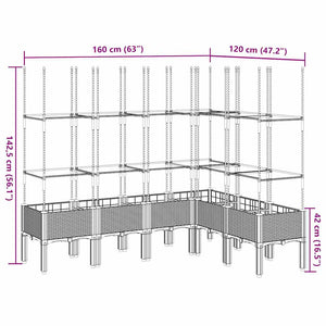 Pflanzkübel mit Rankgitter Weiß 160cm