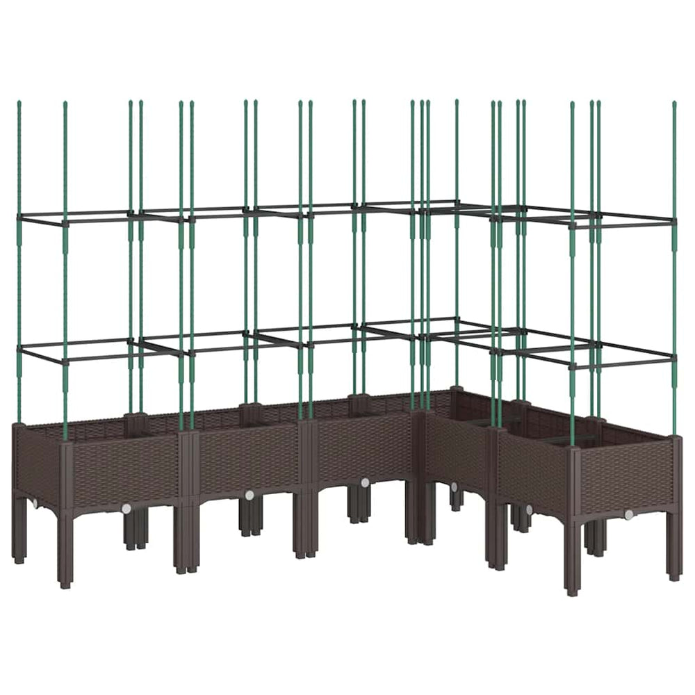 Pflanzkübel mit Rankgitter Braun 160cm