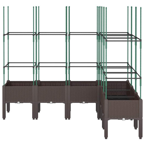 Pflanzkübel mit Rankgitter Braun 160cm