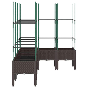 Pflanzkübel mit Rankgitter Braun 160cm