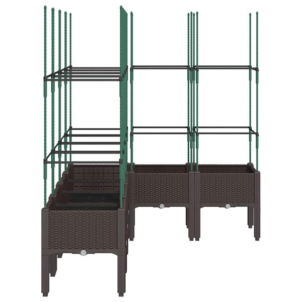 Pflanzkübel mit Rankgitter Braun 160cm