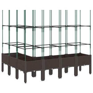 Pflanzkübel mit Rankgitter Braun 160cm