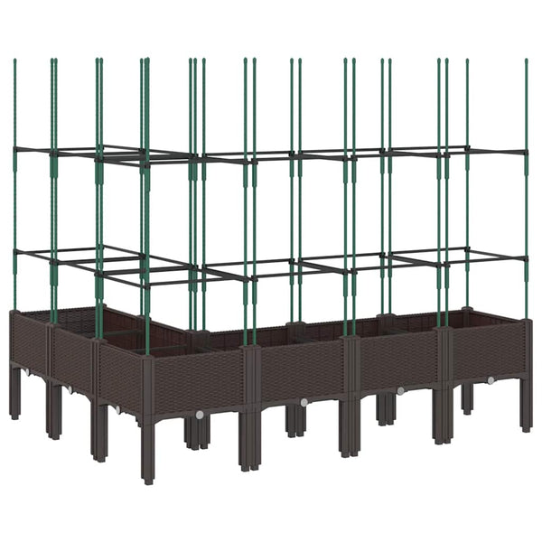 Pflanzkübel mit Rankgitter Braun 160cm