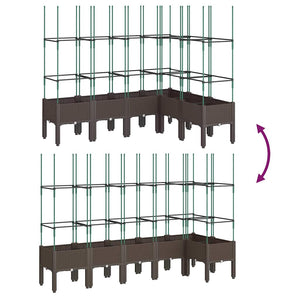 Pflanzkübel mit Rankgitter Braun 160cm