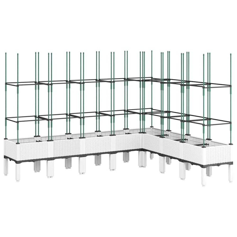 Pflanzkübel mit Rankgitter Weiß 200 cm