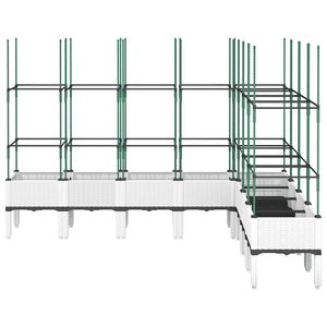 Pflanzkübel mit Rankgitter Weiß 200 cm