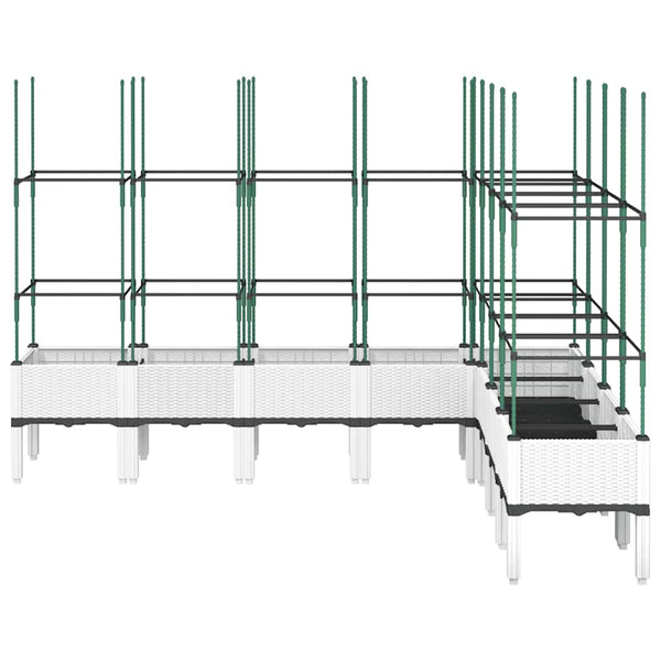 Pflanzkübel mit Rankgitter Weiß 200 cm