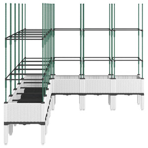 Pflanzkübel mit Rankgitter Weiß 200 cm