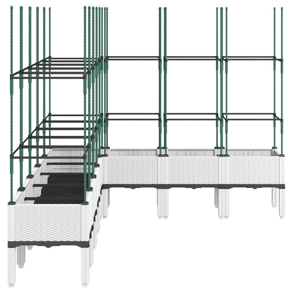 Pflanzkübel mit Rankgitter Weiß 200 cm