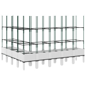 Pflanzkübel mit Rankgitter Weiß 200 cm