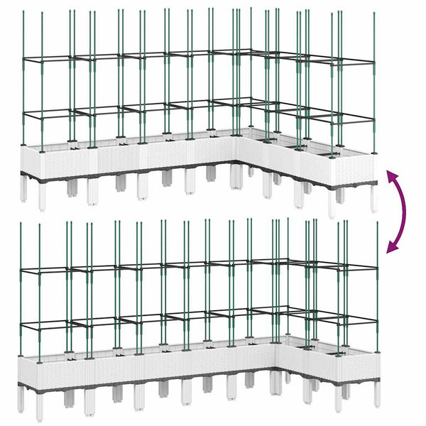 Pflanzkübel mit Rankgitter Weiß 200 cm