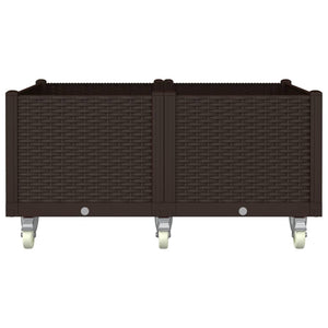 Pflanzkasten mit Rollen Braun 100x80x54 cm