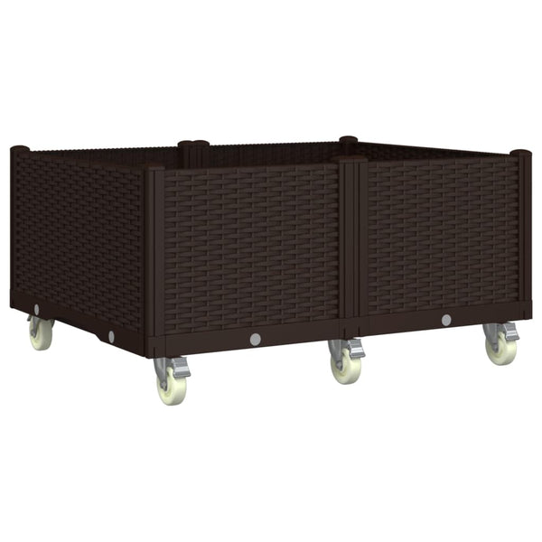Pflanzkasten mit Rollen Braun 100x80x54 cm