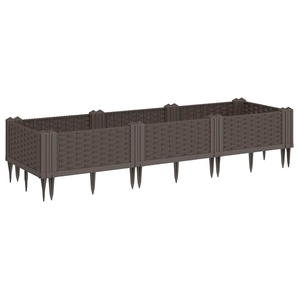 Pflanzkasten mit Erdspießen Braun 125 cm