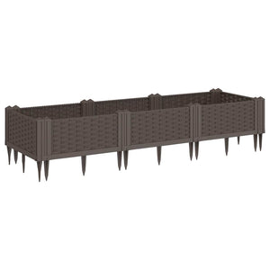 Pflanzkasten mit Erdspießen Braun 125 cm
