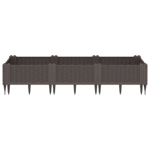 Pflanzkasten mit Erdspießen Braun 125 cm