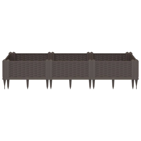 Pflanzkasten mit Erdspießen Braun 125 cm