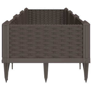 Pflanzkasten mit Erdspießen Braun 125 cm