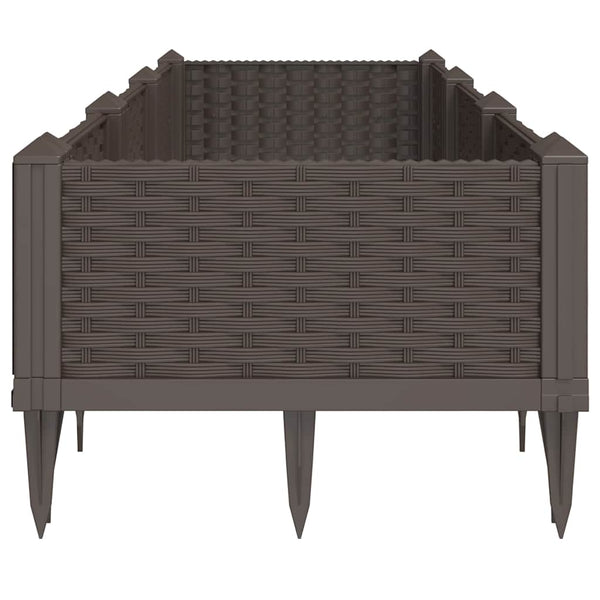 Pflanzkasten mit Erdspießen Braun 125 cm