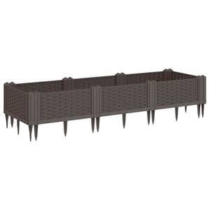Pflanzkasten mit Erdspießen Braun 125 cm