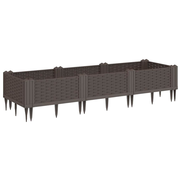 Pflanzkasten mit Erdspießen Braun 125 cm