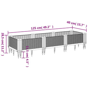 Pflanzkasten mit Erdspießen Braun 125 cm