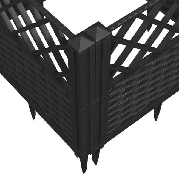 Pflanzkasten mit Erdspießen Schwarz 123,5 cm