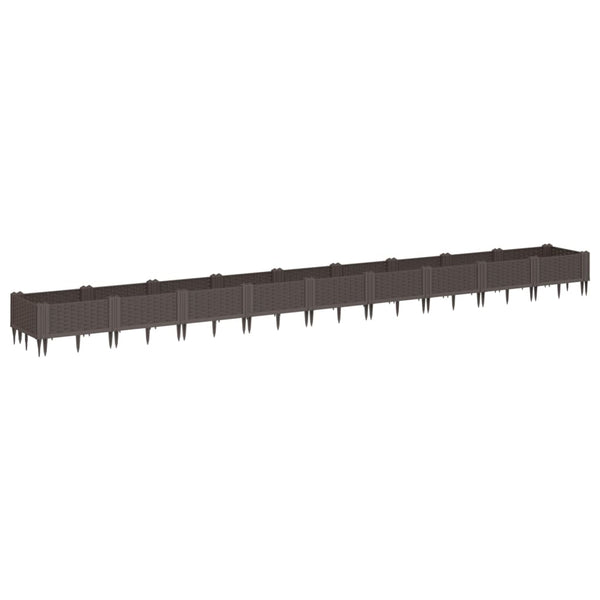 Pflanzkasten Braun mit Erdspießen 362,5 cm