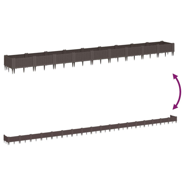 Pflanzkasten Braun mit Erdspießen 362,5 cm