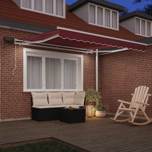 Manuelle Weinrote LED Markise 300x250 cm