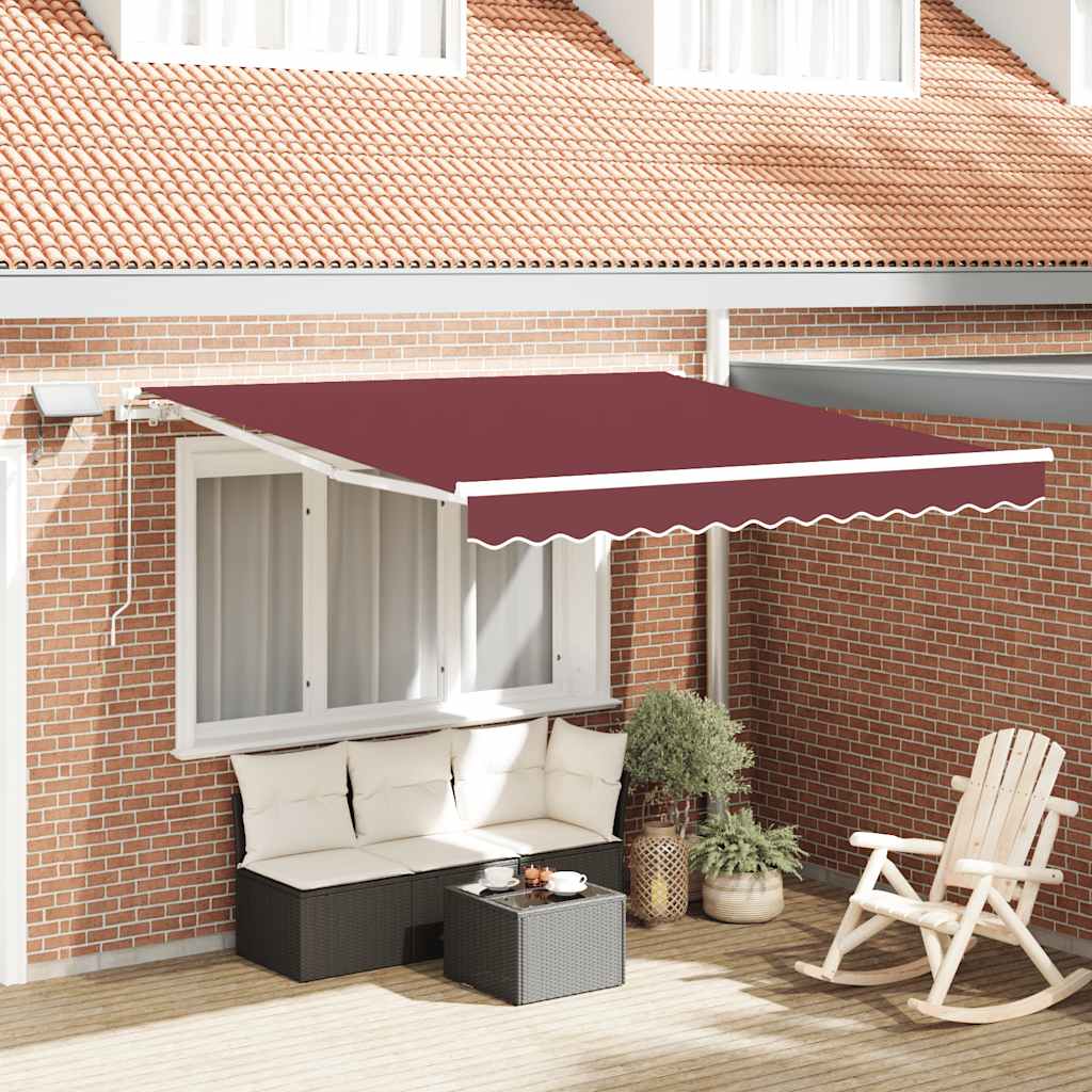 Manuelle Weinrote LED Markise 300x250 cm