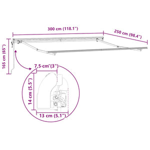 Automatische Burgunderrote Markise 300x250 cm