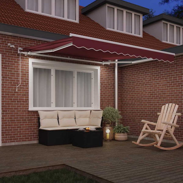 Automatische Weinrote LED Markise 300x250 cm