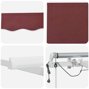 Automatische Weinrote LED Markise 300x250 cm