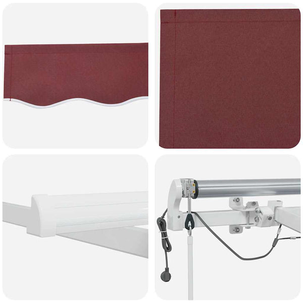 Automatische Weinrote LED Markise 300x250 cm