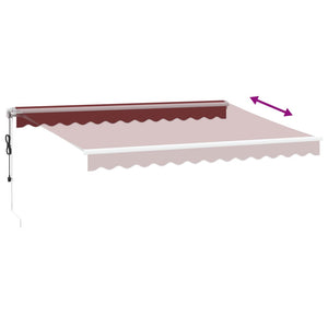 Automatische Weinrote LED Markise 350x250 cm