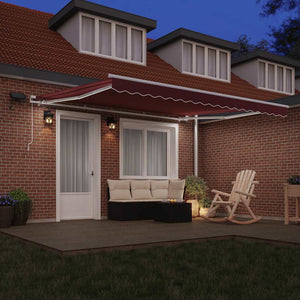 Manuelle Weinrote LED Markise 400x300 cm
