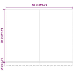 Manuelle Weinrote LED Markise 400x300 cm
