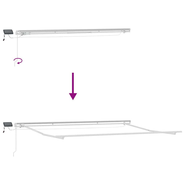 Manuelle Weinrote LED Markise 400x300 cm