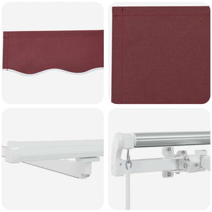 Manuelle Weinrote LED Markise 400x300 cm