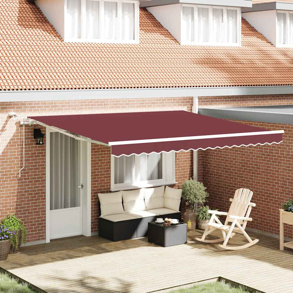 vidaXL Store banne automatique avec LED Rouge bordeaux 400x300 cm